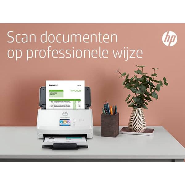 HP Scanjet Pro N4000 snw1 Sheet-feed Scanner Paginascanner 600 x 600 DPI A4 Zwart, Wit (6FW08A)