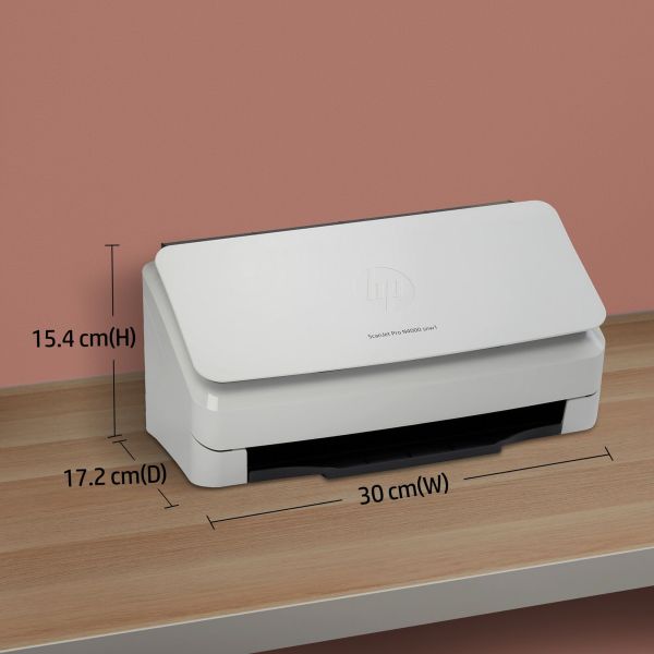 HP Scanjet Pro N4000 snw1 Sheet-feed Scanner Paginascanner 600 x 600 DPI A4 Zwart, Wit (6FW08A)