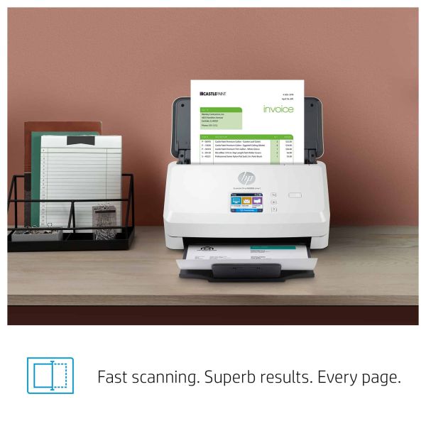 HP Scanjet Pro N4000 snw1 Sheet-feed Scanner Paginascanner 600 x 600 DPI A4 Zwart, Wit (6FW08A)