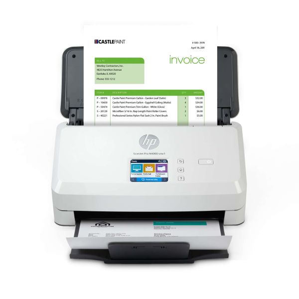 HP Scanjet Pro N4000 snw1 Sheet-feed Scanner Paginascanner 600 x 600 DPI A4 Zwart, Wit (6FW08A)