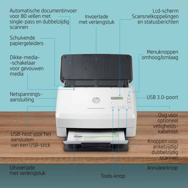 HP Scanjet Enterprise Flow 5000 s5 Paginascanner 600 x 600 DPI A4 Wit (6FW09A)