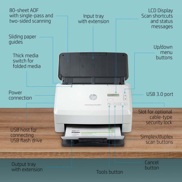 HP Scanjet Enterprise Flow 5000 s5 Paginascanner 600 x 600 DPI A4 Wit (6FW09A)