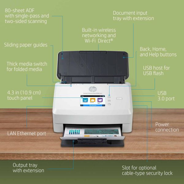 HP Scanjet Enterprise Flow N7000 Paginascanner 600 x 600 DPI A4 Wit (6FW10A)