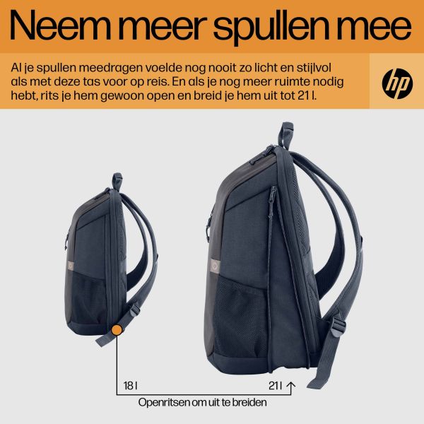 HP Travel 15,6 Laptop Backpack, 18 liter, Iron Grey (6H2D9AA)