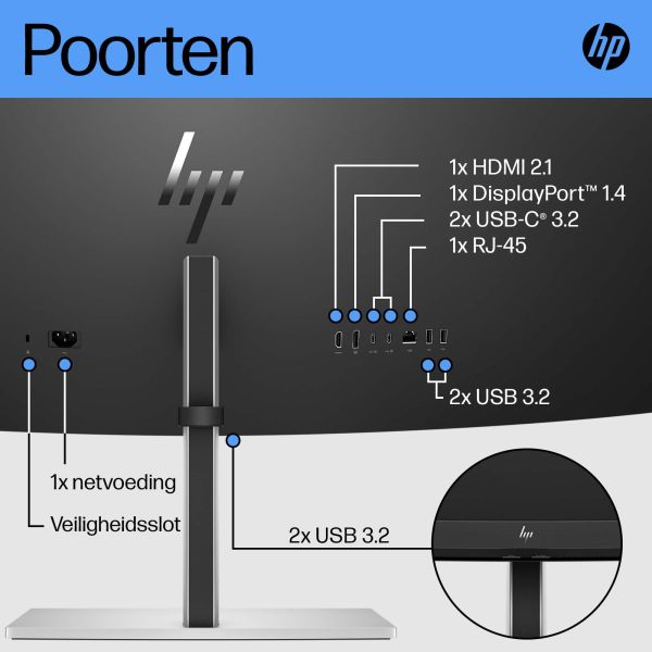 HP E45c G5 113 cm (44.5") 5120 x 1440 Pixels DQHD Zwart (6N4C1AA#ABB)