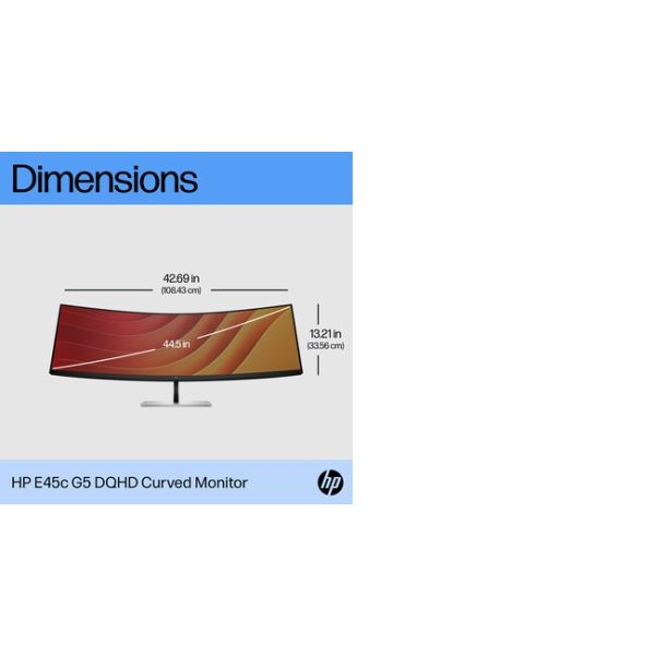 HP E45c G5 113 cm (44.5") 5120 x 1440 Pixels DQHD Zwart (6N4C1AA#ABB)