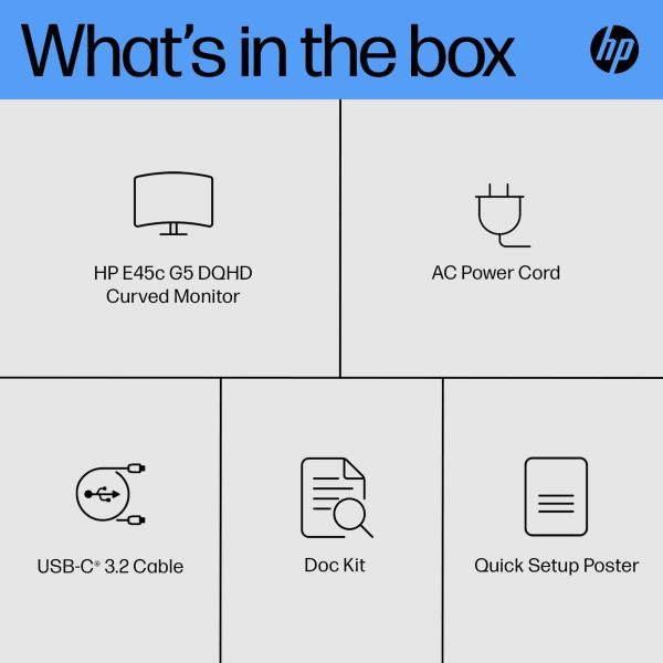 HP E45c G5 113 cm (44.5") 5120 x 1440 Pixels DQHD Zwart (6N4C1AA#ABB)
