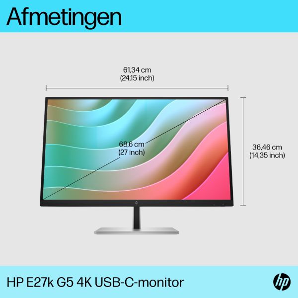 HP E-Series E27k G5 4K USB C-monitor (6N4C4AA#ABB) 11/24 HP E-Series E27k G5 4K USB C-monitor (6N4C4AA#ABB)