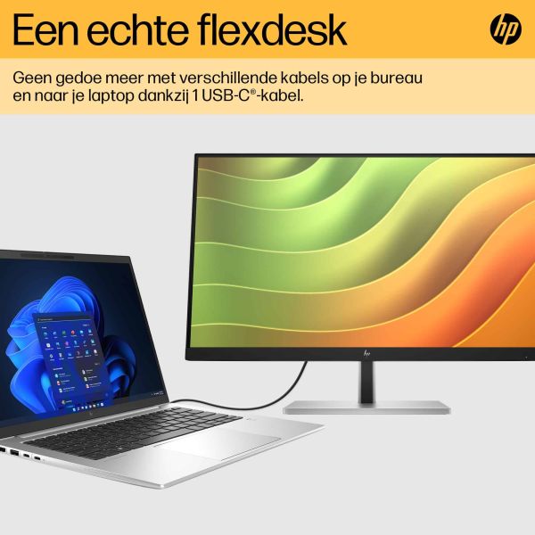 HP E24u G5 60,5 cm (23.8") 1920 x 1080 Pixels Full HD LCD Zwart, Zilver (6N4D0AA#ABB)
