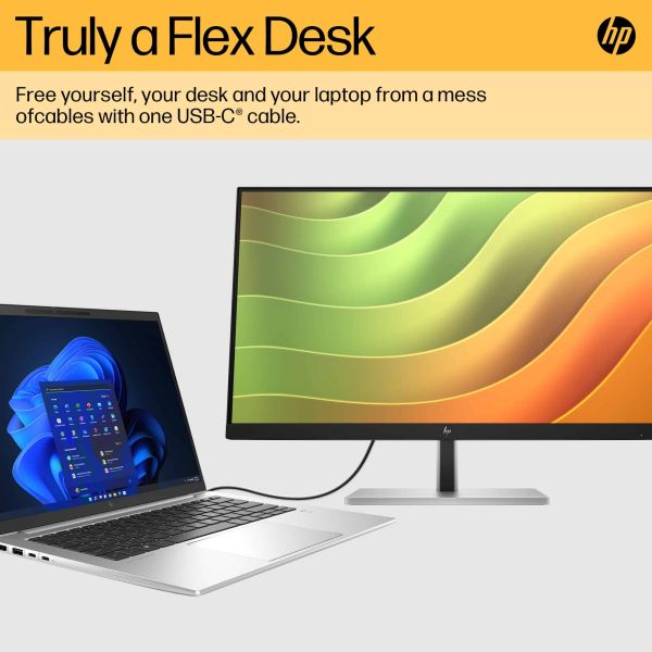 HP E24u G5 60,5 cm (23.8") 1920 x 1080 Pixels Full HD LCD Zwart, Zilver (6N4D0AA#ABB)
