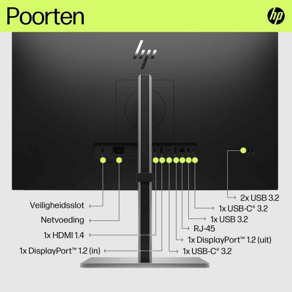 HP E27u G5 68,6 cm (27") 2560 x 1440 Pixels Quad HD LCD Zwart (6N4D3AA#ABB)