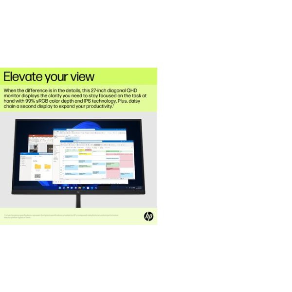 HP E27u G5 68,6 cm (27") 2560 x 1440 Pixels Quad HD LCD Zwart (6N4D3AA#ABB)