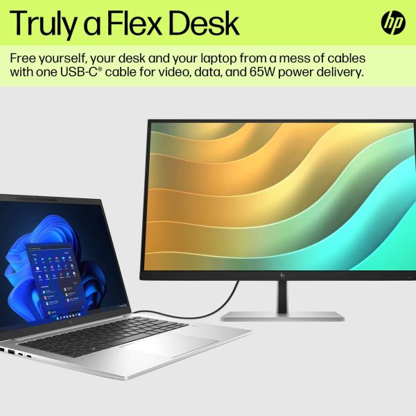 HP E27u G5 68,6 cm (27") 2560 x 1440 Pixels Quad HD LCD Zwart (6N4D3AA#ABB)