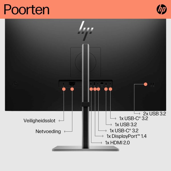 HP E32k G5 4K computer monitor 80 cm (31.5") 3840 x 2160 Pixels 4K Ultra HD Zwart (6N4D6AA#ABB)