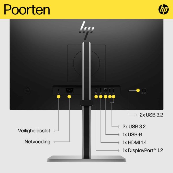 HP E24q G5 60,5 cm (23.8") 2560 x 1440 Pixels Quad HD LED Zwart (6N4F1AA#ABB)