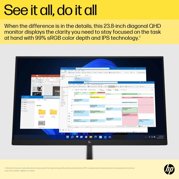 HP E24q G5 60,5 cm (23.8") 2560 x 1440 Pixels Quad HD LED Zwart (6N4F1AA#ABB)