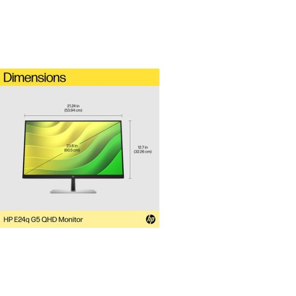 HP E24q G5 60,5 cm (23.8") 2560 x 1440 Pixels Quad HD LED Zwart (6N4F1AA#ABB)
