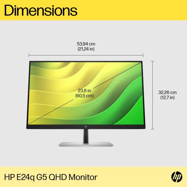HP E24q G5 60,5 cm (23.8") 2560 x 1440 Pixels Quad HD LED Zwart (6N4F1AA#ABB)
