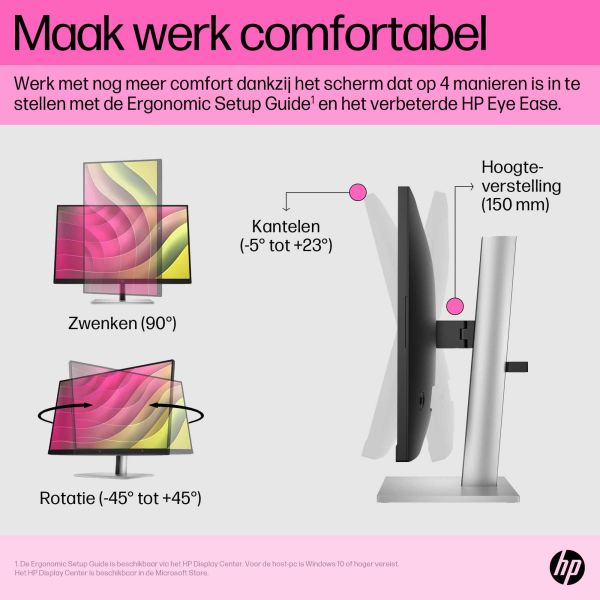 HP E24t G5 60,5 cm (23.8") 1920 x 1080 Pixels Full HD LED Touchscreen Zwart (6N6E6AA#ABB)