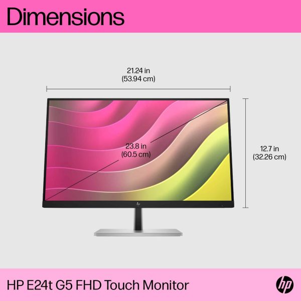 HP E24t G5 60,5 cm (23.8") 1920 x 1080 Pixels Full HD LED Touchscreen Zwart (6N6E6AA#ABB)