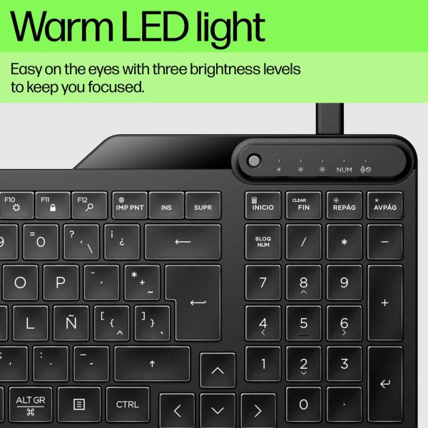 HP 400 backlit toetsenbord met kabel (7N7C2AA#ABB)
