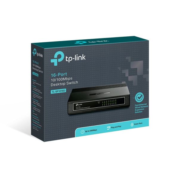 TP-Link TL-SF1016D Unmanaged Fast Ethernet (10/100) Zwart (SF1016D)