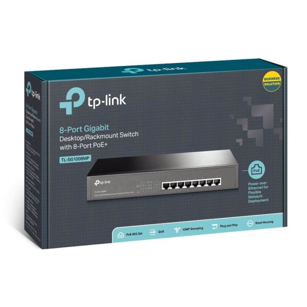 TP-Link TL-SG1008MP Unmanaged Gigabit Ethernet (10/100/1000) Power over Ethernet (PoE) 1U Zwart (SG1008MP)