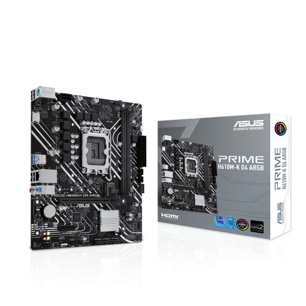 ASUS PRIME H610M-K D4 ARGB Intel H610 LGA 1700 micro ATX (90MB1HN0-M0EAY0)