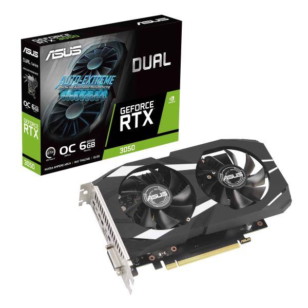 ASUS Dual -RTX3050-O6G NVIDIA GeForce RTX 3050 6 GB GDDR6 (90YV0K60-M0NA00)