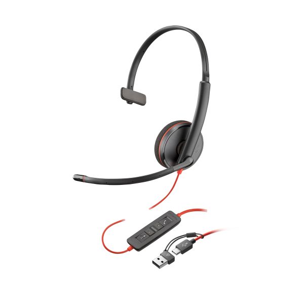 HP Poly Blackwire 3210 Monaural USB-A Headset (80S01AA)