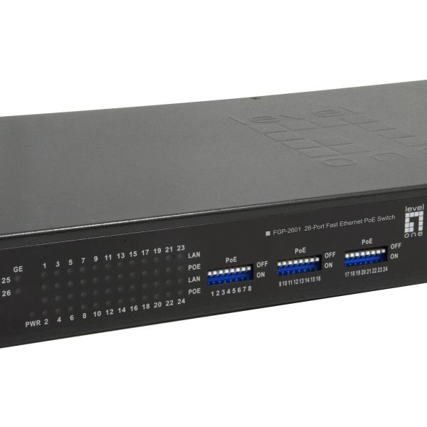 LevelOne FGP-2601W150 netwerk-switch Unmanaged Gigabit Ethernet (10/100/1000) Power over Ethernet (PoE) Zwart (FGP-2601W150)