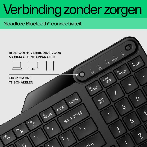 HP 460 Bluetooth-toetsenbord voor meerdere apparaten (7N7B8AA#ABB) HP 460 Bluetooth-toetsenbord voor meerdere apparaten (7N7B8AA#ABB)