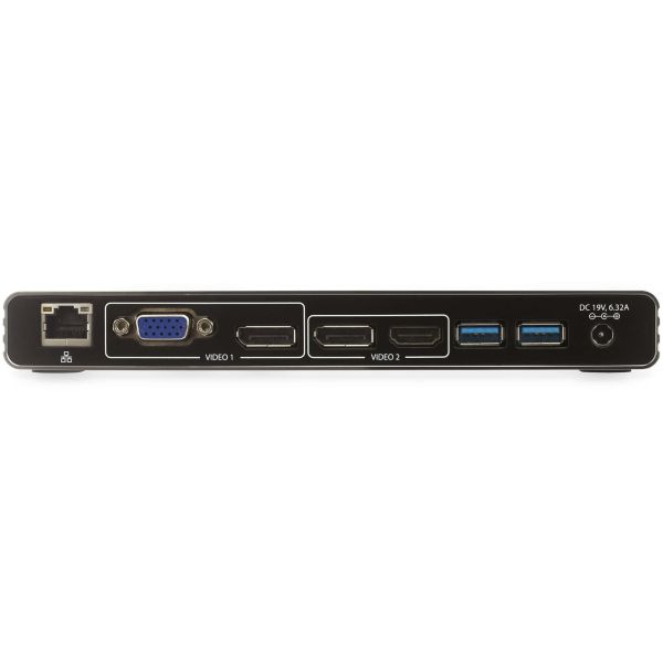 StarTech.com Thunderbolt 3 Dock - Dual 4K 60Hz Monitor TB3 Laptop Docking Station met DisplayPort, HDMI & 1080p VGA - 85W Power Delivery & Charging - 2x USB-A, Ethernet - Mac & Windows (TB3DK2DHVUE)