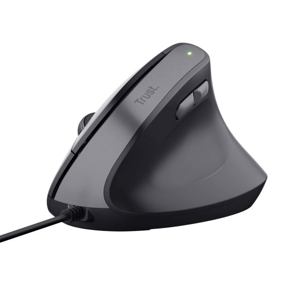 Trust Bayo II Ergonomische bedrade muis – ergonomische muis – rechtshandige muis – USB Type‑A aansluiting – Zwart (25144)