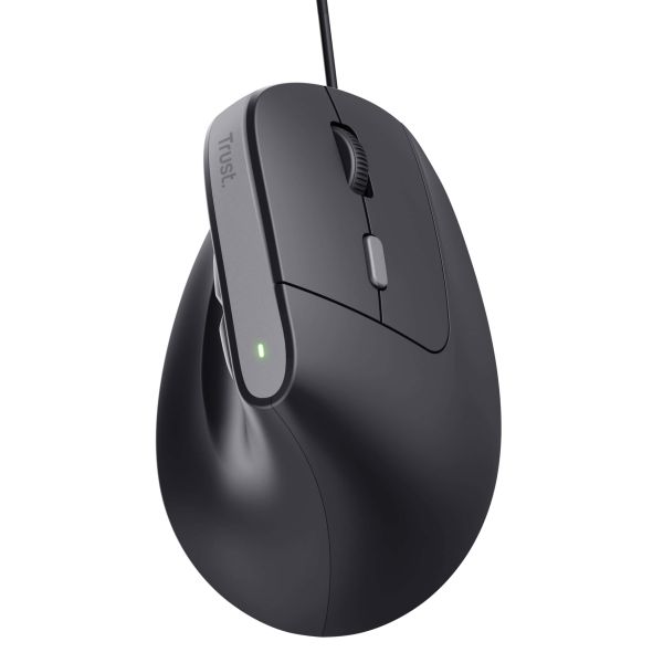 Trust Bayo II Ergonomische bedrade muis – ergonomische muis – rechtshandige muis – USB Type‑A aansluiting – Zwart (25144)