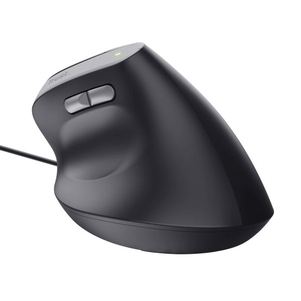 Trust Bayo II Ergonomische bedrade muis – ergonomische muis – rechtshandige muis – USB Type‑A aansluiting – Zwart (25144)