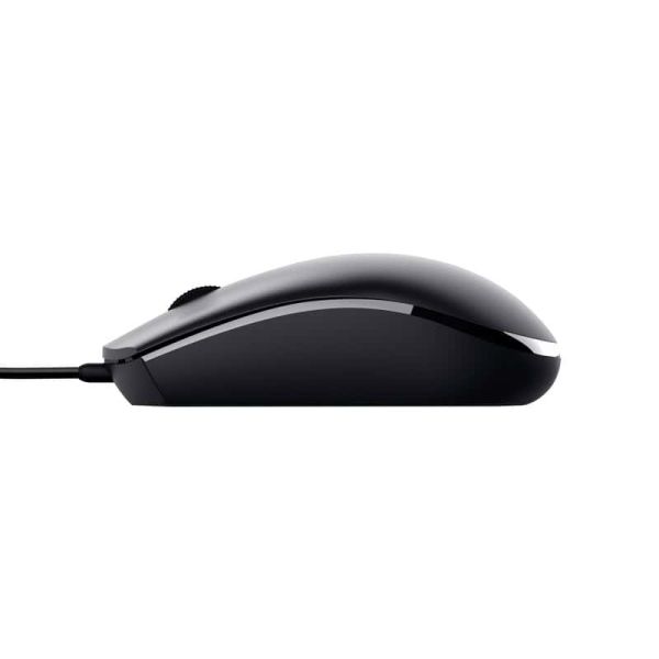 Trust TM-101 Bedrade Muis - Ambidextere muis – 3 knoppen – 1200 DPI – Business Model - Zwart (25295)