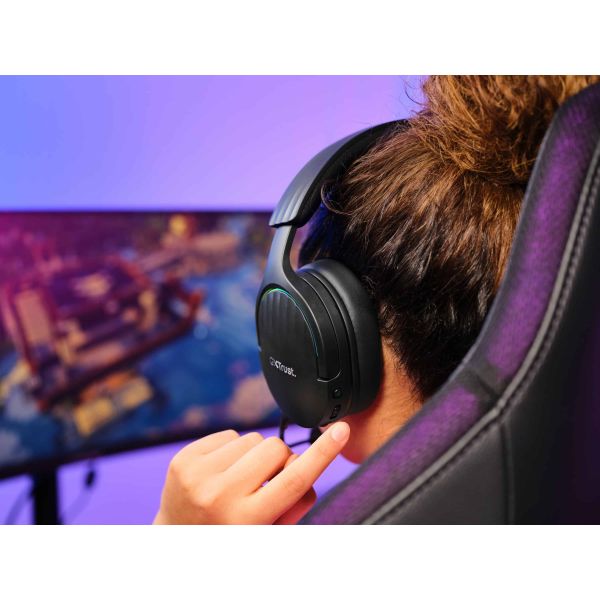 Trust GXT 491 Fayzo Headset Bedraad en draadloos Hoofdband Gamen USB Type-C Bluetooth Zwart (24901)