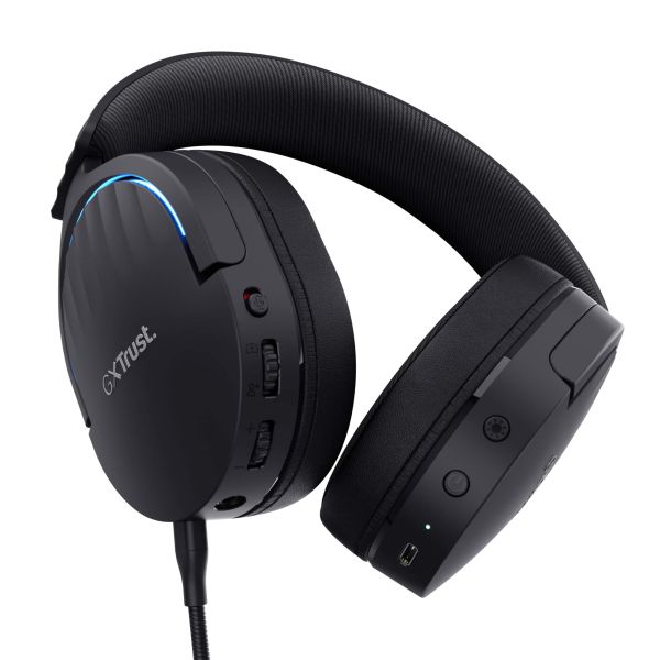 Trust GXT 491 Fayzo Gaming Headset - Draadloze gamingheadset – Bluetooth en USB verbinding – Afneembare microfoon – Zwart (24901) Trust GXT 491 Fayzo Gaming Headset - Draadloze gamingheadset – Bluetooth en USB verbinding – Afneembare microfoon – Zwart (24901)