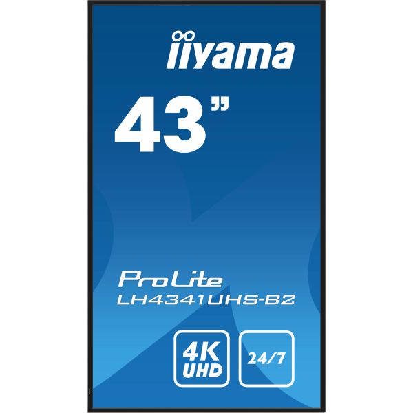 iiyama LH4341UHS-B2 beeldkrant 108 cm (42.5") LCD 500 cd/m² 4K Ultra HD Type processor Android 8.0 24/7 (LH4341UHS-B2)