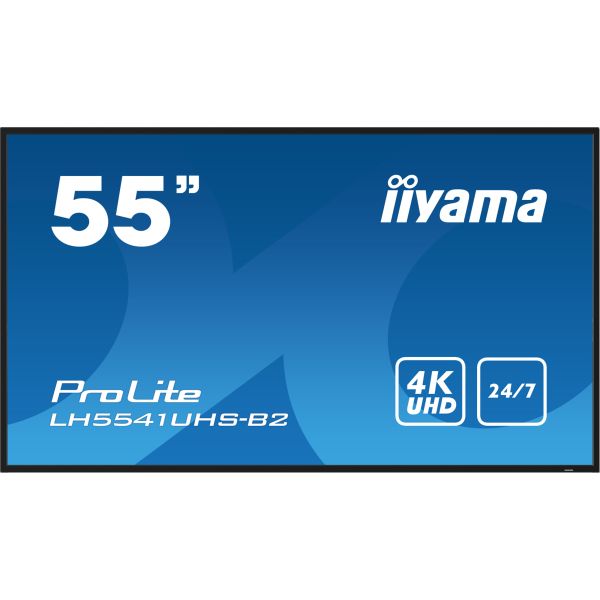 iiyama LH5541UHS-B2 beeldkrant Kiosk-ontwerp 138,7 cm (54.6") LCD 500 cd/m² 4K Ultra HD Zwart Type processor 24/7 (LH5541UHS-B2)