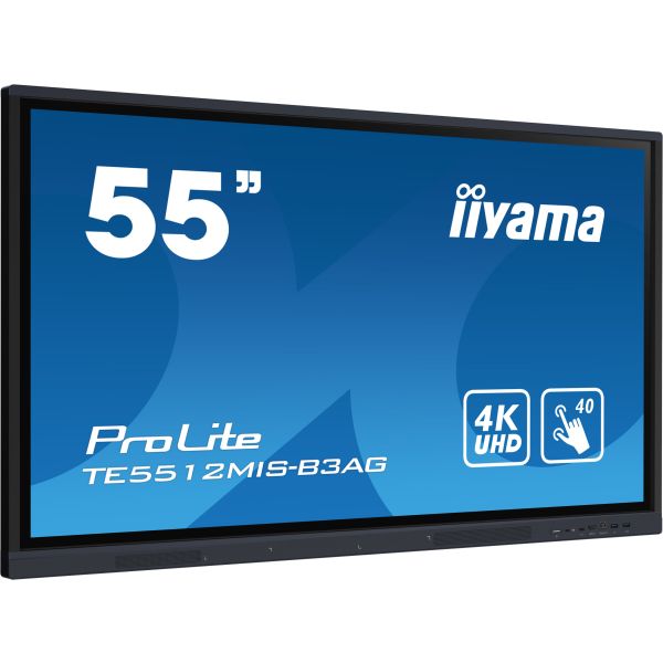 iiyama TE5512MIS-B3AG beeldkrant Kiosk-ontwerp 139,7 cm (55") LCD Wifi 400 cd/m² 4K Ultra HD Zwart Touchscreen Type processor Android 11 24/7 (TE5512MIS-B3AG)