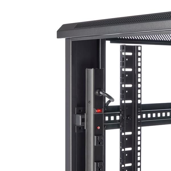 StarTech.com 4 Post 42U Netwerkkast, 19" Patchkast voor Computer/AV/IT Apparatuur, Data Rack met Wielen, Full Size Industriële Serverkast (RK4236BKB)