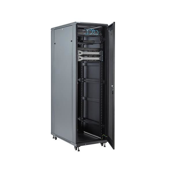 StarTech.com 42U Enterprise-Grade Server Rack Cabinet, 19in Vergrendelbare 4-Post Patchkast met 91cm Montagediepte en 900kg Draagkracht (RK4236BKB) 1/7 StarTech.com 42U Enterprise-Grade Server Rack Cabinet, 19in Vergrendelbare 4-Post Patchkast met 91cm Montagediepte en 900kg Draagkracht (RK4236BKB)