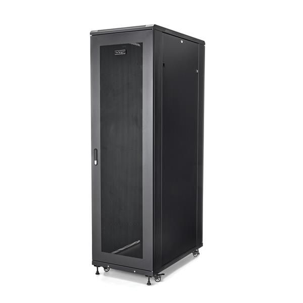 StarTech.com 42U Enterprise-Grade Server Rack Cabinet, 19in Vergrendelbare 4-Post Patchkast met 91cm Montagediepte en 900kg Draagkracht (RK4236BKB)