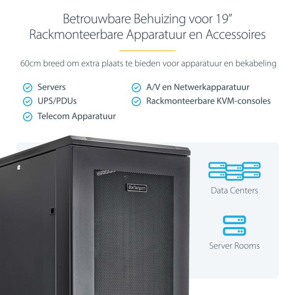 StarTech.com 42U Enterprise-Grade Server Rack Cabinet, 19in Vergrendelbare 4-Post Patchkast met 91cm Montagediepte en 900kg Draagkracht (RK4236BKB) 1/7 StarTech.com 42U Enterprise-Grade Server Rack Cabinet, 19in Vergrendelbare 4-Post Patchkast met 91cm Montagediepte en 900kg Draagkracht (RK4236BKB)