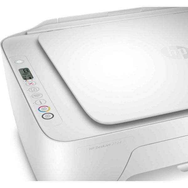HP DeskJet 2724 All-in-One printer, Kleur, Printer voor Home, Printen, kopiëren, scannen, Scans naar pdf (7FR50B#629)