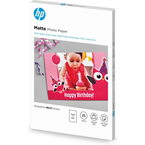 HP mat fotopapier - 25 vellen/10 x 15 cm (7HF70A)