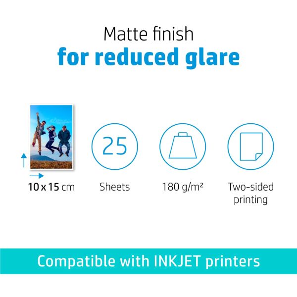 HP mat fotopapier - 25 vellen/10 x 15 cm (7HF70A)