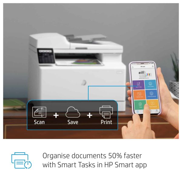 HP Color LaserJet Pro MFP M183fw, Printen, kopiëren, scannen, faxen, Automatische documentinvoer voor 35 vel; Energiezuinig; Optimale beveiliging; Dual-band Wi-Fi (7KW56A)